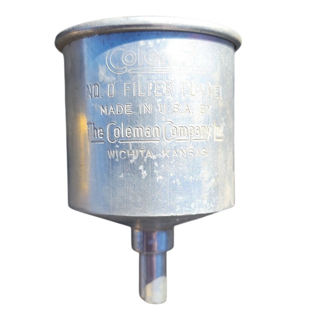 Vintage Coleman No. 0 Filter Funnel Aluminum Made in USA Wichita Kansas Camping